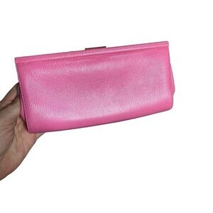 Banana Republic Pink Cow Leather Clutch